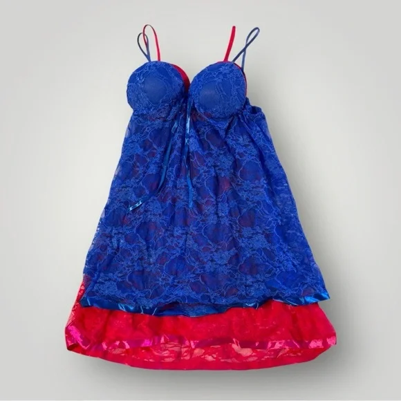 Lot/2 Hot Pink/Blue Lace Lingerie - Picture 16 of 16